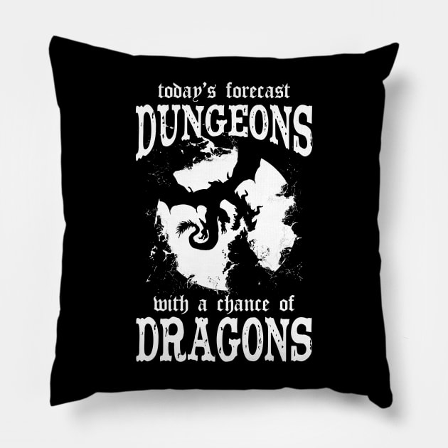 Funny DnD Weather Forecast Pillow by Sunburst