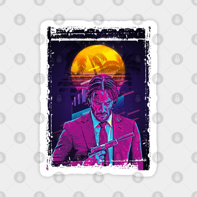 John Wick retro art Magnet by PrintstaBee