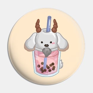 Goat Bubble Tea Pin