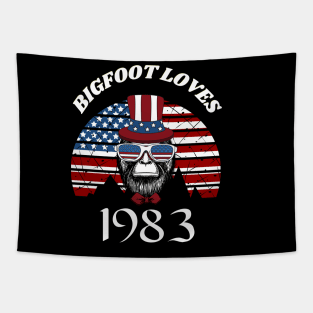 Bigfoot loves America and People born in 1983 Tapestry