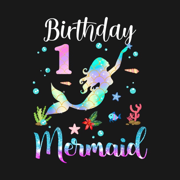 1 Year Old Birthday Mermaid Happy 1st Birthday by Vintage White Rose Bouquets