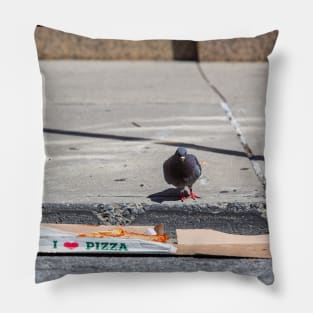 Pigeon and Pizza NYC Pillow
