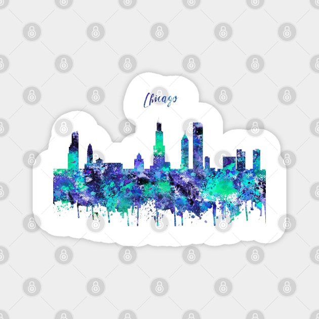 Chicago skyline Magnet by RosaliArt