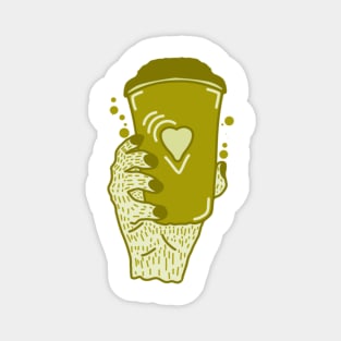 Green Love Coffee Magnet