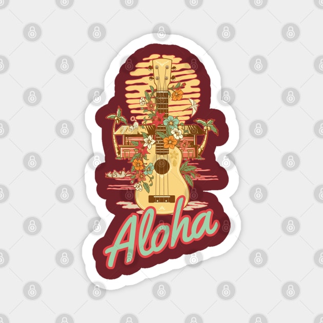 Aloha Ukulele Magnet by Scar