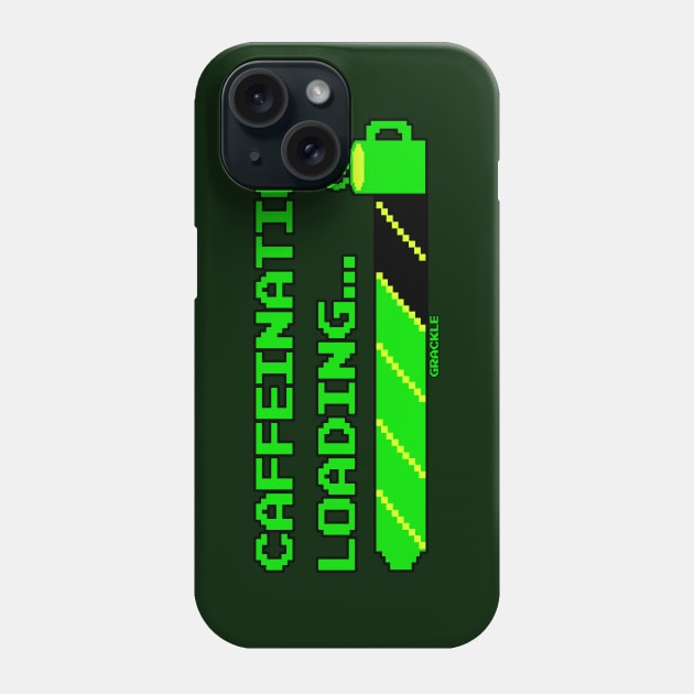 Retro Caffeine Meter (Green Version) Phone Case by Jan Grackle