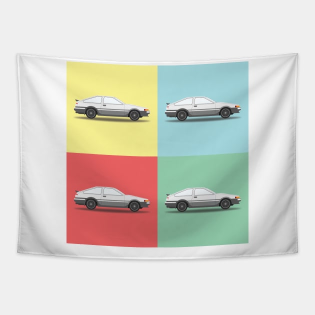 Retro JDM Car "anime car" Tapestry by zeosmono