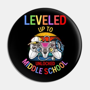 Leveled Up To Middle School Video Game Back To School 2023 Pin