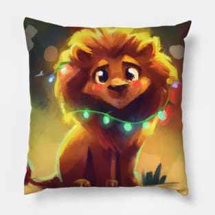 Cute Lion Drawing Pillow