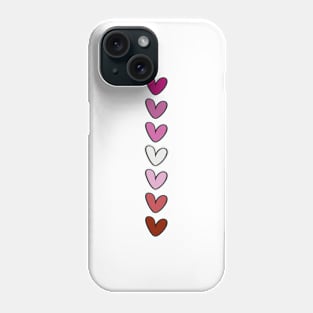 Lesbian hearts flag Phone Case