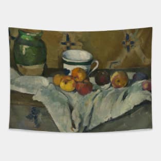 Still Life with Jar, Cup, and Apples by Paul Cezanne Tapestry