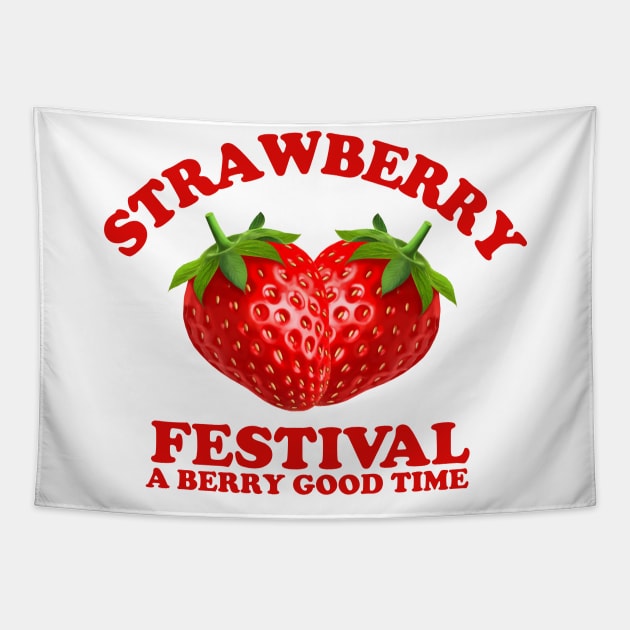 Strawberry Festival A Berry Good Time Tapestry by starryskin