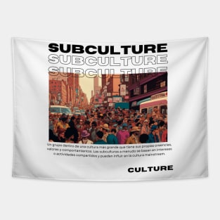 Subculture, Pop Culture Slang, Black text Tapestry