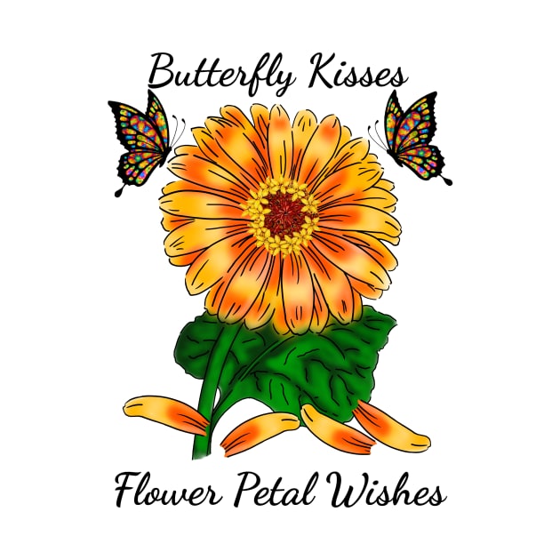 Butterfly Kisses Flower Petal Wishes Orange by SpecialTs