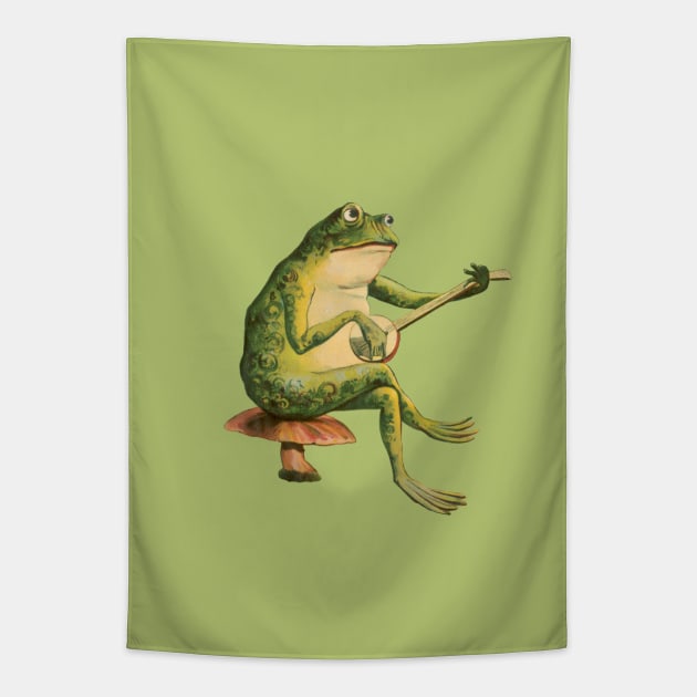 Cottagecore, Goblincore, and Fairycore Frogs, Toads, and Mushrooms Tapestry by Ministry Of Frogs