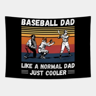 Baseball Dad Like A Normal Dad Just Cooler, Vintage Style Baseball Lover Gift Tapestry