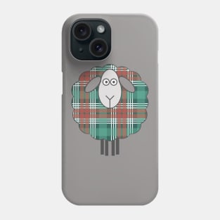 Scottish Christmas Tartan Patterned Sheep Phone Case