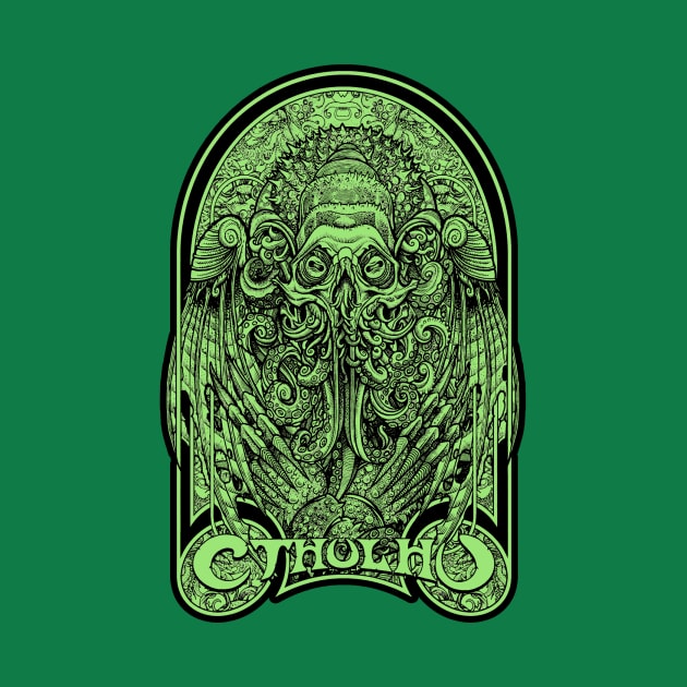 God Cthulhu Green (Alt Print) by Miskatonic Designs