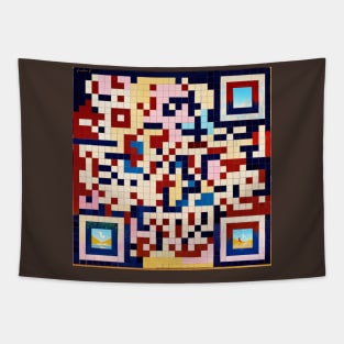 RickRoll QR Code Geometric Painting Tapestry