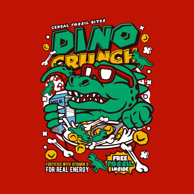 Retro Cereal Box Dino Crunch Dinosaur // Junk Food Nostalgia // Cereal Lover by Now Boarding