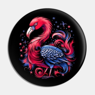 Patriotic Flamingo Pin