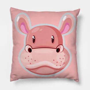 Cute pink hippo design Pillow