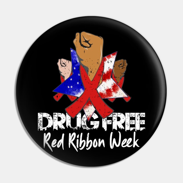 Red Ribbon Week Awareness In October We Wear Red Pin by alcoshirts