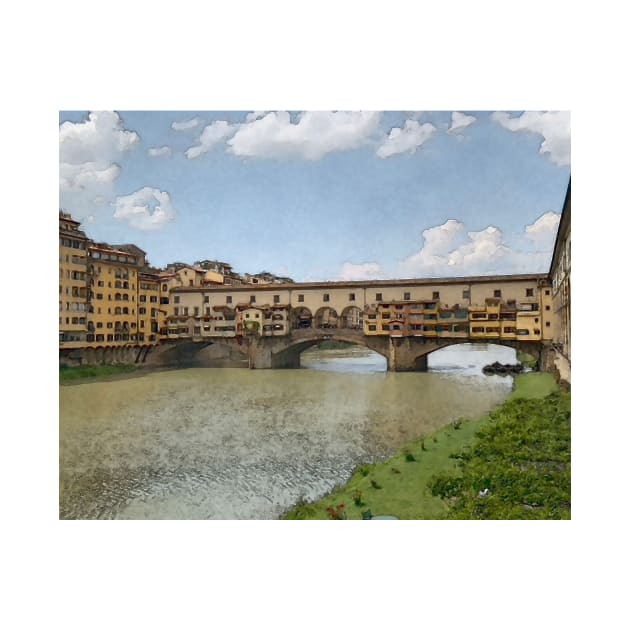 Shops Spanning The Arno River by KirtTisdale