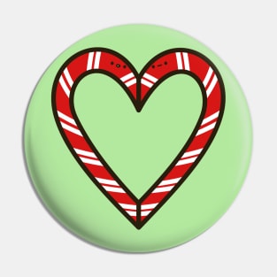 Cute candy cane heart Pin