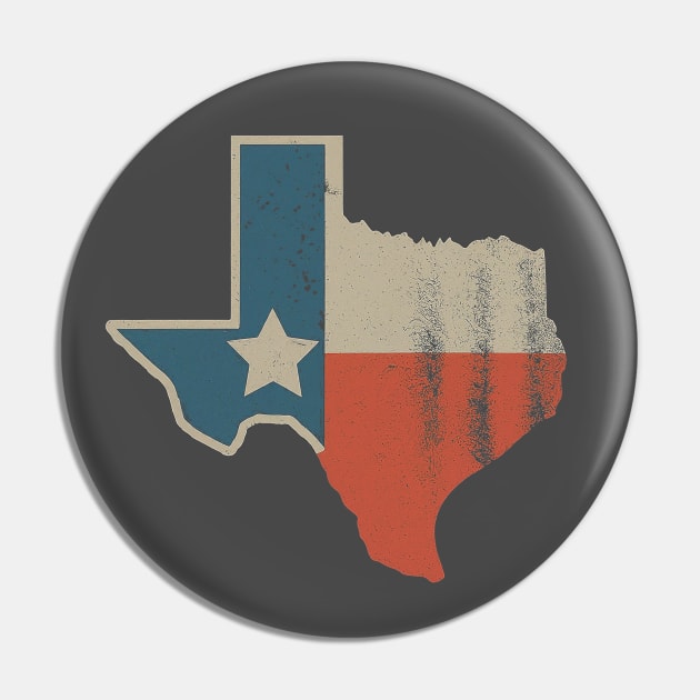 Texas State Pride - Rustic Lone Star Graphic Pin by Retro Travel Design