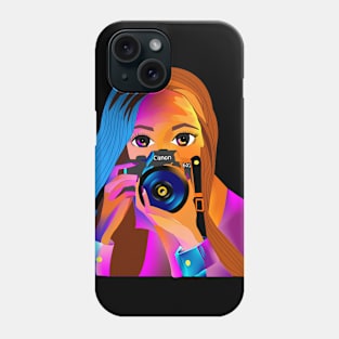 Girl with camera Phone Case