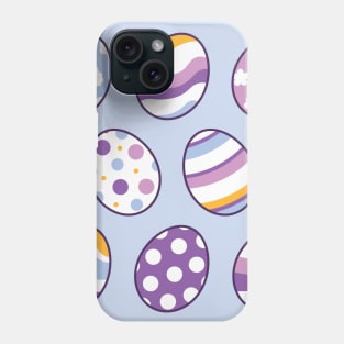 Egg Pattern | Purple Orange | Stripes Clouds Flowers Dots | Light Phone Case