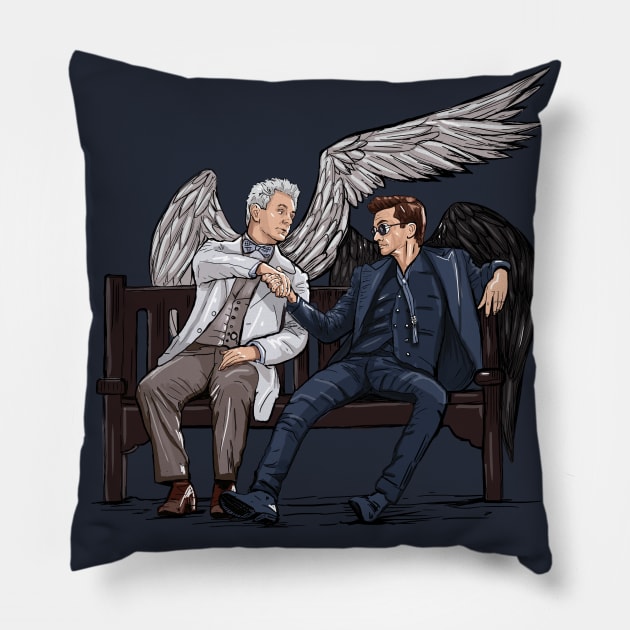 Good Omens Pillow by Daria Popkova