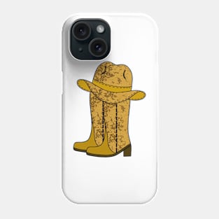 BROWN Cowboy Boots Cowboy Hat - Western Art Phone Case