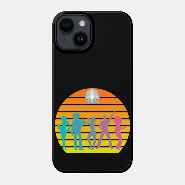 Disco Dancers 70's Retro Sunset Disco Ball Disco Phone Case TeePublic