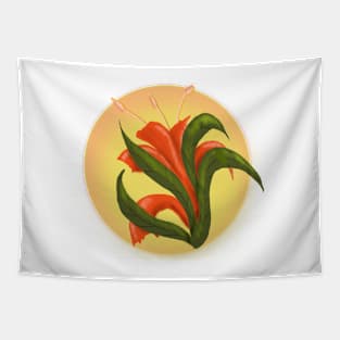 Tropical Orange Flower Tapestry