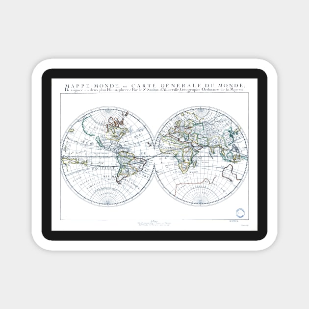 World map wall art 1651 dorm decor mappemonde Art Print Magnet by FrenchPrinting