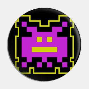 Purple Alien 8 Bit Pin