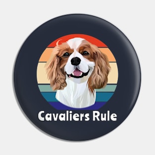 Retro Blenheim Cavalier King Charles Spaniel Gifts Pin