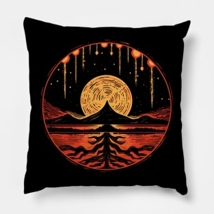 Spooky Halloween - Haunted Forest - Eerie Art - "Moonlit Macabre" Pillow