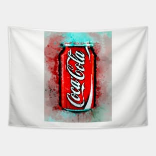 Watercolor Coke Can Tapestry