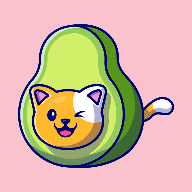 Cute Cat Avocado Cartoon by Catalyst Labs