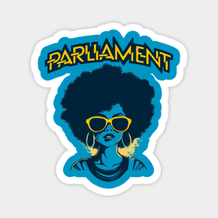 Vintage Parliament Funkadelic Afro Girl Throwback Funk Music Magnet