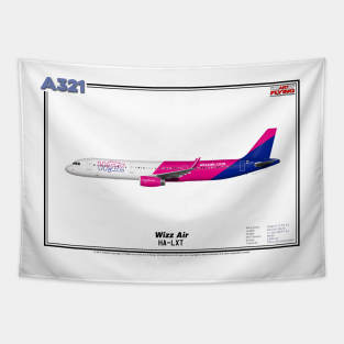 Airbus A321 - Wizz Air (Art Print) Tapestry