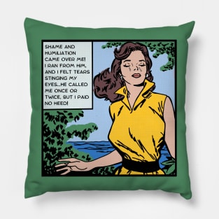 Comic Woman Ran From Him Pillow