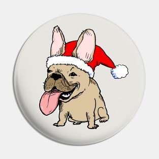 French Bulldog Christmas Cartoon Frenchie Holiday Pin