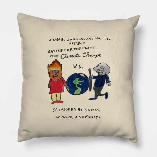 Titans Of Climate Change Pillow by 6630 Productions