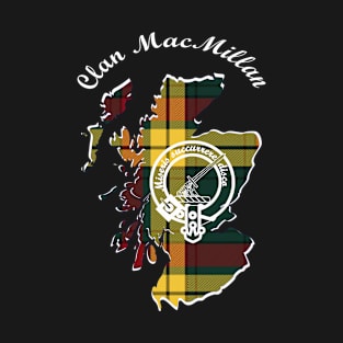 Clan MacMillan Scotland Map Crest T-Shirt