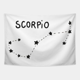 Zodiac Sign - Scorpion Black Tapestry