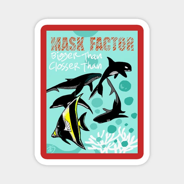 MASK FACTOR (2) ON BLUE Magnet by GALACTICA 370